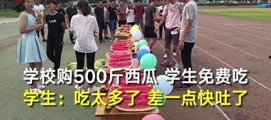 高校请学生免费吃瓜,学生免费畅享夏日清凉瓜果盛宴